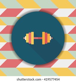 dumbbell flat icon with long shadow,eps10