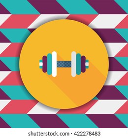 dumbbell flat icon with long shadow,eps10