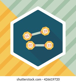 dumbbell flat icon with long shadow,eps10