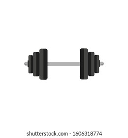 Dumbbell flat icon on white transparent background. You can be used dumbbell icon for several purposes.