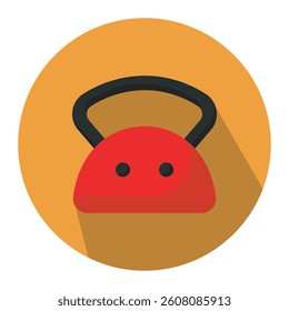Dumbbell flat icon vector illustration. Gym item, barbell symbol, fitness tool, physical exercise icon design illustration. 