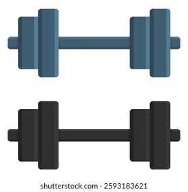 Dumbbell flat icon vector isolated on white background.