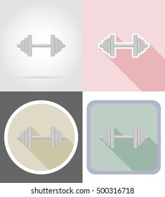 dumbbell flat icons vector illustration isolated on background