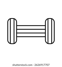 Dumbbell flat line icon editable stroke sport equipment vector image
