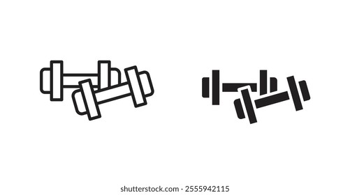 Dumbbell flat simple vector symbols illustration.