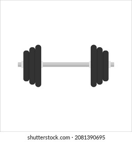 Dumbbell in flat style. Design element for gym, fitness and athletic center. Isolated vector illustration 