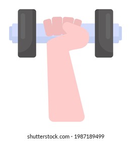 Dumbbell flat vector, gym equipment 