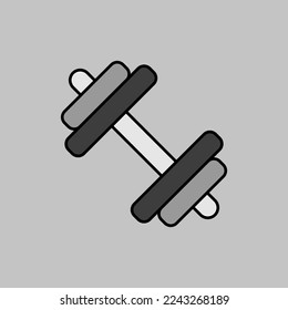 Dumbbell flat vector isolated grayscale icon. Graph symbol for sport web site and apps design, logo, app, UI