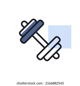 Dumbbell flat vector isolated icon. Graph symbol for sport web site and apps design, logo, app, UI