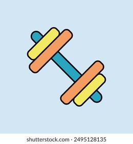 Dumbbell flat vector isolated icon. Graph symbol for sport web site and apps design, logo, app, UI