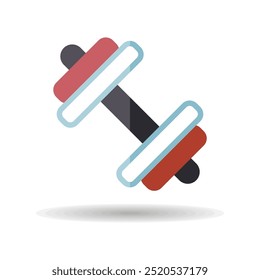 Ícone isolado do vetor plano de haltere. Símbolo de gráfico para site de esporte e design de aplicativos, logotipo, aplicativo, UI