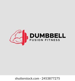 DUMBBELL FUSION FITNESS Logo for Gym or Fitness Brands