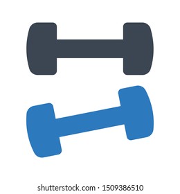 dumbbell glyph colour vector icon