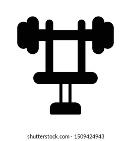 dumbbell glyph flat vector icon