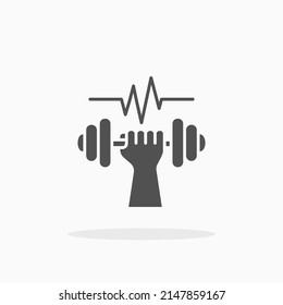 dumbbell glyph icon. Can be used for digital product, presentation, print design and more.