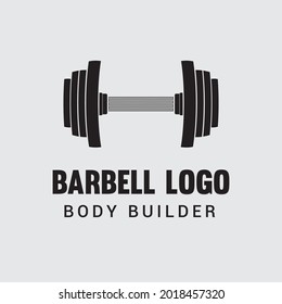 Dumbbell Gym Fitness barbel logo design, Vector logo design for Fitness with Dumbbell concept