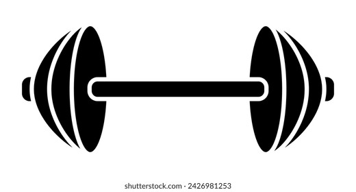 Hantel für das Fitness-Icon. Barbell schwarzes Symbol. Vektor-Illustration isoliert auf weißem Hintergrund.