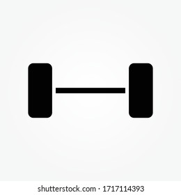 Dumbbell for gym icon , black sign design