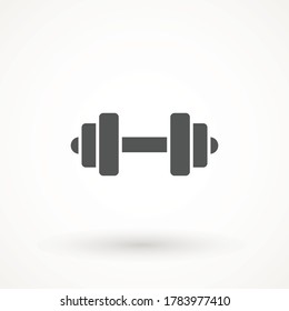 Dumbbell for gym icon , black sign design Barbell icon template color editable. fitness symbol vector sign isolated on white background.