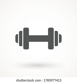 Dumbbell for gym icon , black sign design Barbell icon template color editable. fitness symbol vector sign isolated on white background.