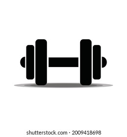 Dumbbell for gym icon , black sign design. Dumbbell vector pictogram on white background vector eps icon. Gym and fitness concept.