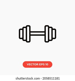 Dumbbell for Gym Icon. Black sign design