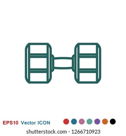 Dumbbell for gym icon, symbol for vector design