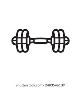 Dumbbell gym outline icon training strong healthy design.