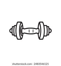 Dumbbell gym outline icon training strong healthy design.