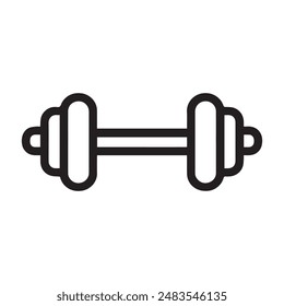 Dumbbell gym outline icon training strong healthy design.