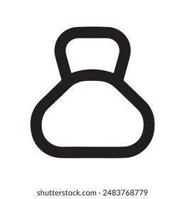 Dumbbell gym outline icon training strong healthy design.