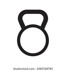 Dumbbell gym outline icon training strong healthy design.