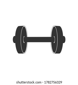 Dumbbell for gym solid icon. Weight vector illustration isolated on white. Barbell glyph style design, designed for web.