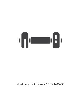 Dumbbell Gym vector icon. filled flat sign for mobile concept and web design. Barbell weight training equipment glyph icon. Symbol, logo illustration. Pixel perfect vector graphics