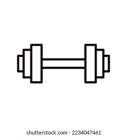 Dumbbell for gym vector icon. Dumbbell for training icon. Dumbbell for fitness vector sign.  EPS 10 isolated symbol pictogram