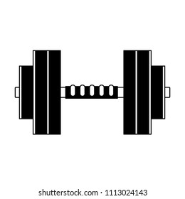 Dumbbell gym weight in black and white