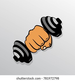 Dumbbell in hand