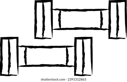 Dumbbell hand drawn vector illustration
