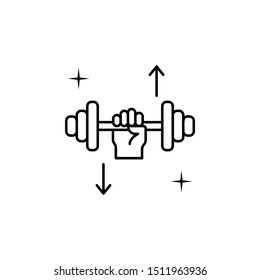 Dumbbell, hand icon. Element of sport thin line icon