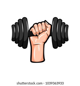 Dumbbell Hand Icon Vector Illustration Isolated Stock Vector (Royalty ...