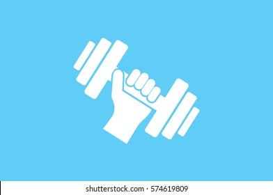 dumbbell in hand icon vector illustration.