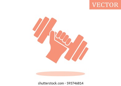 dumbbell in hand icon vector illustration.