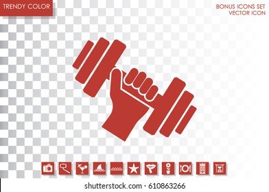 dumbbell in hand icon vector illustration eps10