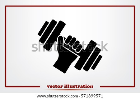 dumbbell in hand icon vector illustration eps10