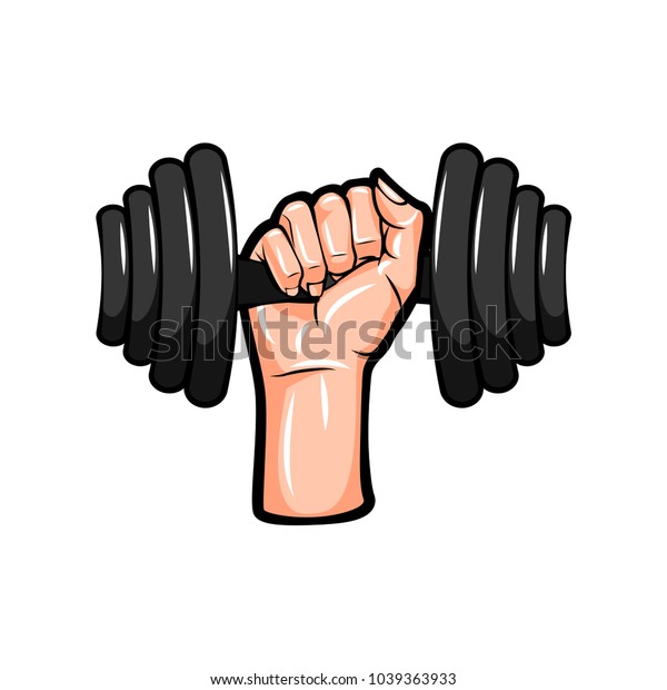 Dumbbell Hand Icon Vector Illustration Isolated Stock Vector (Royalty ...