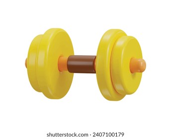 Dumbbell icon 3d rendering vector illustration