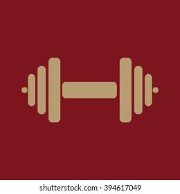 The dumbbell icon. Barbell symbol. Flat Vector illustration