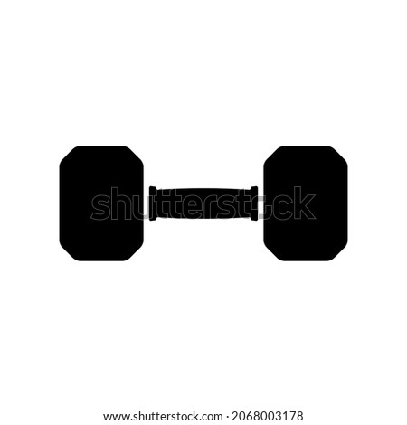 Dumbbell icon. Black silhouette. Front horizontal view. Vector simple flat graphic illustration. The isolated object on a white background. Isolate.