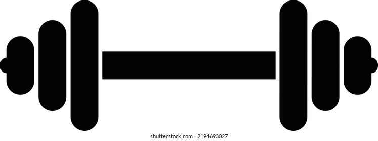 Dumbbell icon. Black silhouette. Horizontal front view. Vector simple flat graphic illustration. Isolated object on a white background. Isolate.