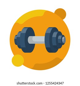 Dumbbell icon cartoon style. Vector illustration flat design. Isolated on white background. Sport equipment.